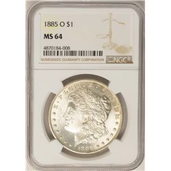 1885-O $1 Morgan Silver Dollar Coin NGC MS64
