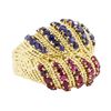 Image 1 : 18KT Yellow Gold 1.00 ctw Ruby and Sapphire Dome Ring