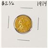 Image 1 : 1914 $2 1/2 Indian Head Quarter Eagle Gold Coin