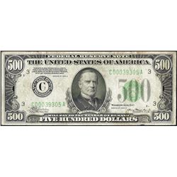 1934A $500 Federal Reserve Note Philadelphia