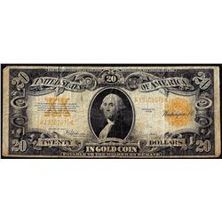 1922 $20 Gold Certificate Note