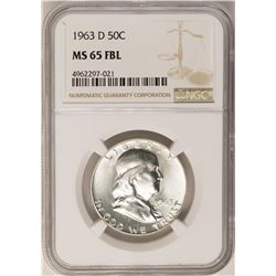 1963-D Franklin Half Dollar Coin NGC MS65FBL