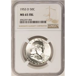 1953-D Franklin Half Dollar Coin NGC MS65FBL