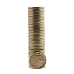 Roll of (40) Brilliant Uncirculated 1938-D Buffalo Nickel Coins