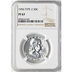 1956 Type 2 Franklin Half Dollar Coin NGC PF67
