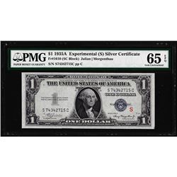 1935A $1 Silver Certificate Experimental "S" Fr.1610 PMG Gem Uncirculated 65EPQ