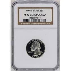 1994-S Washington Silver Proof Quarter Coin NGC PF70 Ultra Cameo