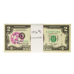 Lot of (10) Consecutive 1976 $2 Federal Reserve Notes First Day Issue with Stamp