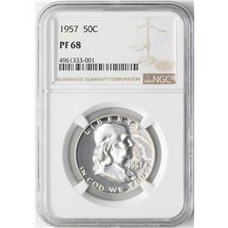1957 Franklin Half Dollar Coin NGC PF68