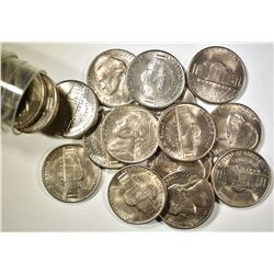 BU ROLL OF 1950-D JEFFERSON NICKELS
