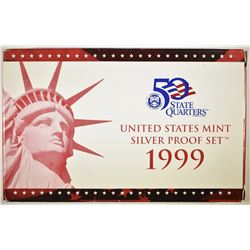 1999 U.S. SILVER PROOF SET IN ORIG BOX/COA