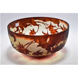 Galle style glass bowl 11 1/2  in diameter