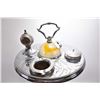 Image 2 : Vintage cast metal, chrome and glass illuminated ash stand with two fitted ashtrays, lidded cigarett