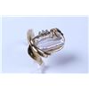 Image 1 : Lady's 10kt yellow gold ring set with free form genuine pearl and diamond accents