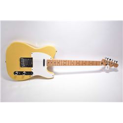 Fender Telecaster Squire six string guitar in hard case, Serial # E1010799 made by Samick, Korea