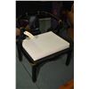 Image 1 : Lacquered wooden Oriental arm chair with brass accents and upholstered seat
