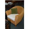 Image 2 : Two rolled wicker parlour/ tub chairs with thick upholstered seat cushions