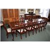 Image 1 : Chippendale style rosewood dining table with two large insert leaves extending the table to 10' in t