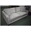 Image 1 : Canadian made condominium sized sofa with grey upholstery made by Urban Barn and includes two matchi