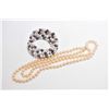 Image 1 : Strand of genuine pearl, 16" in length and individually knotted and a mixed genuine pearl bracelet