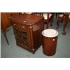 Image 1 : Quality mid 20th century night table with single drawer and brass centered door and a modern drum st
