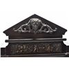 Image 2 : Large antique black slate mantle clock with columns, hunt scene cartouche and original key