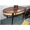 Image 1 : Modern deco style oak and distressed painted single drawer writing desk made by Uttermost