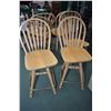 Image 1 : Two arrow back swivelling high back stools