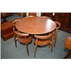 Image 1 : Mid century modern round dining table with six, three legged all Danish teak and labelled Fritzhanse