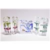 Image 1 : Selection of German art glass candle sticks including two matched pairs and a single 4" high cased g