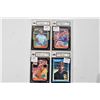Image 1 : Four graded baseball cards including three Leaf Mark McGwire 8.5 mint, Greg Maddux rookie, 8.5 mint,
