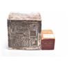 Image 2 : White metal heavy lion stamp 3" square and an Oriental yellow soapstone signature seal