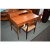 Image 1 : Danish made teak writing desk with single drawer galley and letter compartment plus two drawers in m