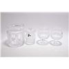 Image 1 : Four pieces of Waterford crystal including a spooner, two brandy snifters and a lidded biscuit barre