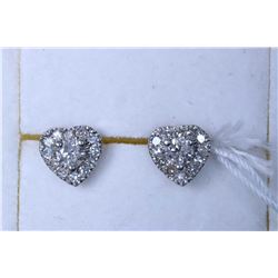 Pair of ladies 10kt white gold and diamond earrings