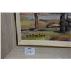 Image 2 : Framed oil on board painting titled "Mt. Kerkeslin and the top of Athabasca falls" by artist J. Gord