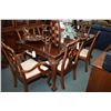 Image 1 : Chippendale style mahogany dining room table with carved ball and claw feet and two large insert lea