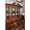 Image 1 : Solid mahogany illuminated chest on chest break front style sideboard display cabinet with four fron