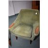 Image 1 : Pair of mid century modern teak framed his and hers parlour chairs including one with matching ottom