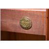 Image 3 : English walnut Art deco walnut drop vanity with mirror and interesting demi-lune opening cupboards m