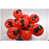 Image 2 : Large 17 1/2" tall glass vase with eleven artisan made glass apples