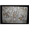 Image 1 : Framed acrylic on canvas painting On the Scene by artist Eric Waugh on front and verso, 40" X 60"