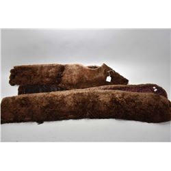 Vintage winter carriage ride items including large furry muff, thick collar with long tails and two 