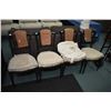 Image 1 : Four French antique ebonized chairs with tapered and reeded supports, ready for reupholstering