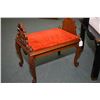 Image 1 : Antique mahogany footstool with shell shaped uprights and Victorian style scroll feet