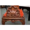 Image 2 : Antique mahogany footstool with shell shaped uprights and Victorian style scroll feet