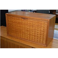 Teak wall mount cabinet with drop down front