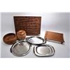 Image 1 : Selection of mid century teak and stainless tableware including cutting board marked ESA Teak Denmar
