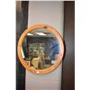 Image 2 : Pine two door, four drawer sideboard, a single drawer side table and round 24" wall mirror