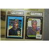 Image 1 : Two Barry Bonds baseball rookie cards including 1987 Leaf brand card rated 9 mint + and 1997 Fleer c